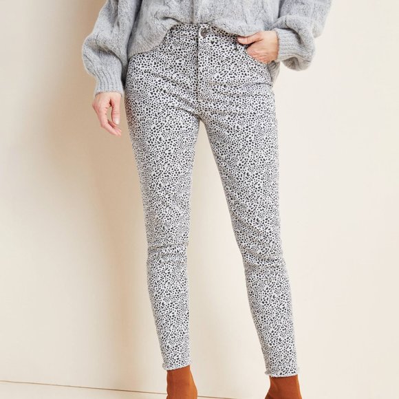 Ella Moss The High-Rise Spotted Skinny Ankle Jeans - Picture 1 of 5